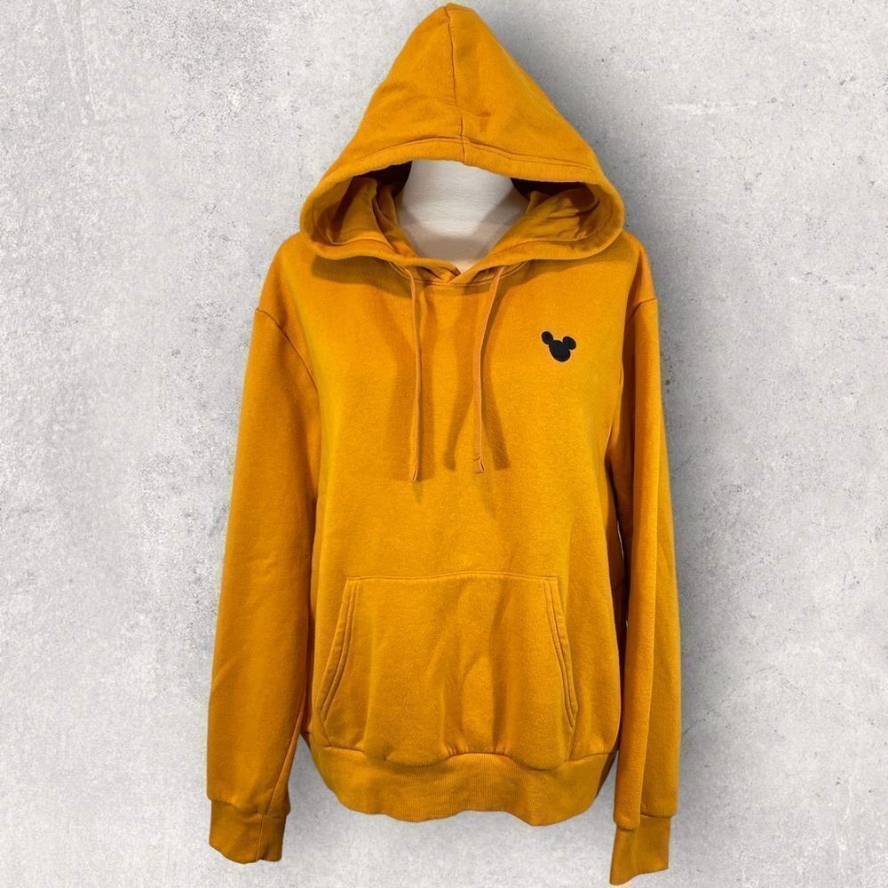 Divided x Disney Hoodie Mickey Mouse Ears Logo Goldenrod/Orange, Size XL